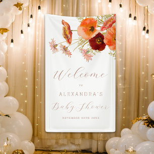 Boho Fall Floral Personalisiert Baby Dusche Willko Banner