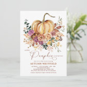 Boho Fall Floral Pumpkin Baby Dusche (Stehend Vorderseite)