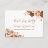 Boho Fall Floral Pumpkin Baby Showbuchanfrage Begleitkarte (Vorderseite)