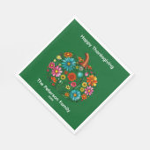 Boho Fall Floral Pumpkin Erntedank Serviette (Ecke)