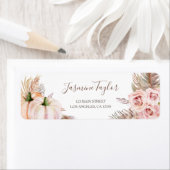 Boho Fall Floral Pumpkin Rücksendeadresse (Insitu)