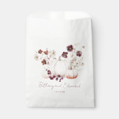 Boho Fall Floral Pumpkin Wedding Geschenktütchen (Vorderseite)