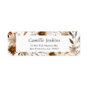 Boho Fall Floral Rücksendeadresse