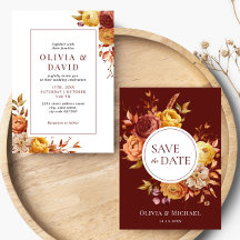 Boho Fall Floral Rustikale Blume Foliage Hochzeit