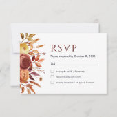 Boho Fall Floral Rustikale Blume Foliage RSVP Kart Dankeskarte (Vorderseite)