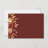 Boho Fall Floral Rustikale Blume Foliage RSVP Kart Dankeskarte (Rückseite)