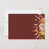 Boho Fall Floral Rustikale Blume Foliage RSVP Kart Dankeskarte (Rückseite)