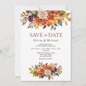 Boho Fall Floral Rustikale Blume Hochzeit Einladung (Vorderseite)