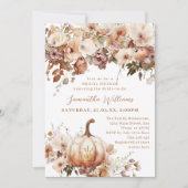 Boho Fall Floral Rustikales Foto Brautparty Einladung (Vorderseite)