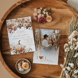 Boho Fall Floral Rustikales Foto Brautparty Einladung