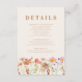 Boho Fall Floral Terracotta Hochzeit Details Begleitkarte (Vorderseite)