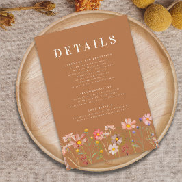 Boho Fall Floral Terracotta Hochzeit Details Begleitkarte