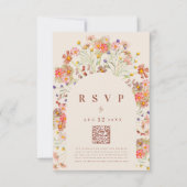 Boho Fall Floral Terracotta Hochzeit Optionen RSVP Karte (Vorderseite)