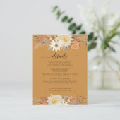 BOHO Fall Floral Watercolor Bio Earthy Mustard Begleitkarte (Stehend Vorderseite)