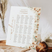 Boho Fall Floral Wedding Chart Sign Sockelschild