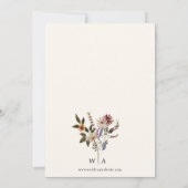 Boho Fall Floral Wedding Einladung (Rückseite)