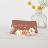Boho Fall Floral Wedding Platzkarte (Rückseite)