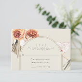 Boho Fall Floral Wedding RSVP Karte (Stehend Vorderseite)