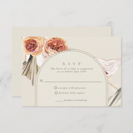 Boho Fall Floral Wedding RSVP Karte (Vorne/Hinten)
