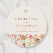 Boho Fall Floral Wedding Vielen Dank Geschenkanhänger (Vorderseite)