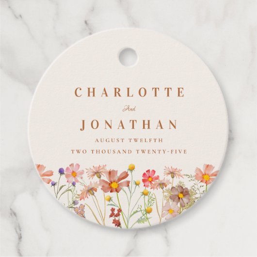 Boho Fall Floral Wedding Vielen Dank Geschenkanhänger (Vorderseite)