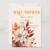 Boho fall florale Babydusche Einladung (Vorderseite)