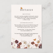 Boho Fall Florals Butterfly Wedding Begleitkarte (Vorderseite)