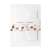 Boho Fall Florals Butterfly Wedding Einladungsbanderole (Vorderseite Beispiel)