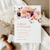 Boho Fall florals Hochzeit Einladung