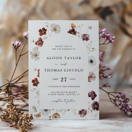 Boho Fall Florals Wedding Arch Einladung