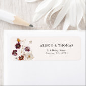 Boho Fall Florals Wedding Return Address (Insitu)