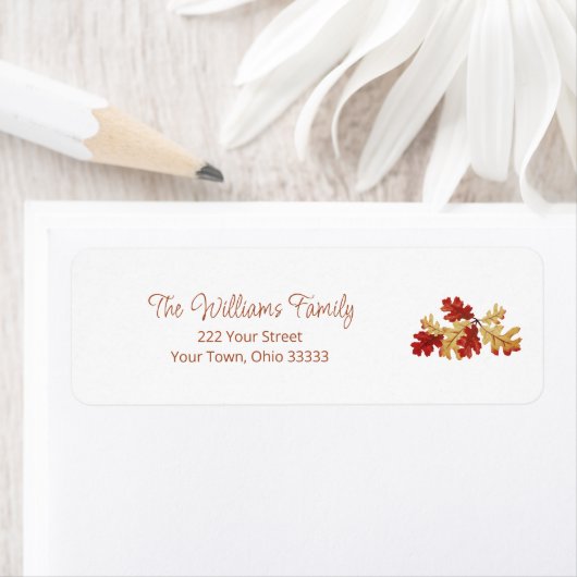 Boho Fall Foliage Elegante Rücksendeadresse (Insitu)