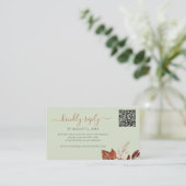 Boho fall foliage sage green wedding online rsvp begleitkarte (Stehend Vorderseite)