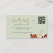 Boho fall foliage sage green wedding online rsvp begleitkarte (Vorderseite)