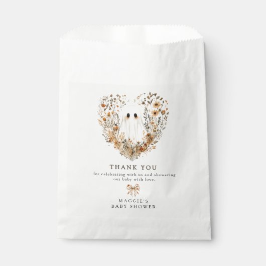 Boho Fall Ghost Baby Shower Thank You Geschenktütchen (Vorderseite)