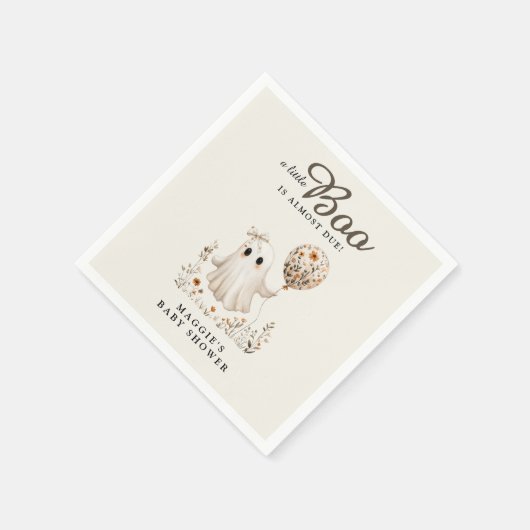 Boho Fall Ghost Floral Halloween Baby Shower  Serviette (Ecke)