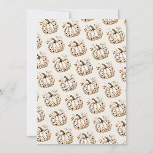 Boho Fall Ghost Floral Halloween Boy Baby Dusche Einladung (Rückseite)