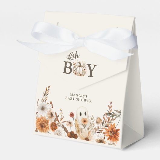 Boho Fall Ghost Floral Oh Boy Baby Shower  Geschenkschachtel (Vorderseite)