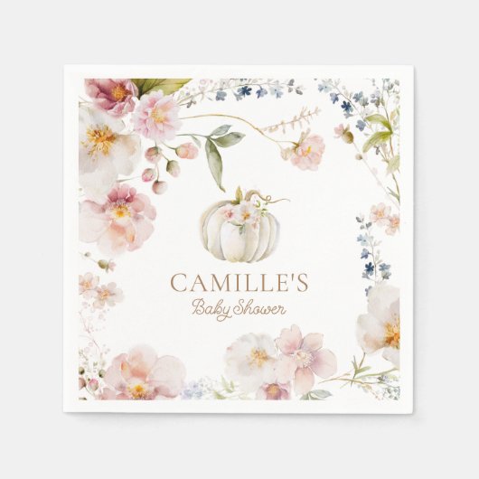 Boho Fall Girl Babydusche Serviette (Vorderseite)