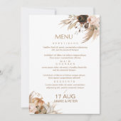 Boho Fall Glitzer Menu Wedding Einladung (Vorderseite)