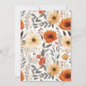 Boho Fall Herbst Blumenbraun Babydusche Einladung (Rückseite)