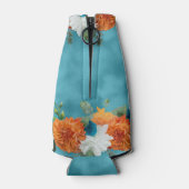 Boho Fall Herbst Floral Orange Türkis Flaschenkühler (Rückseite)
