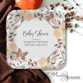 BOHO Fall Herbst Herbst Butterfly Babydusche Pappteller