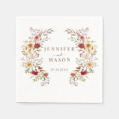 Boho Fall Herbst Trockenes Blume Wraath Wedding Serviette (Vorderseite)