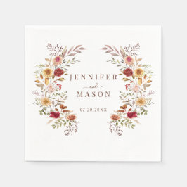 Boho Fall Herbst Trockenes Blume Wraath Wedding Serviette