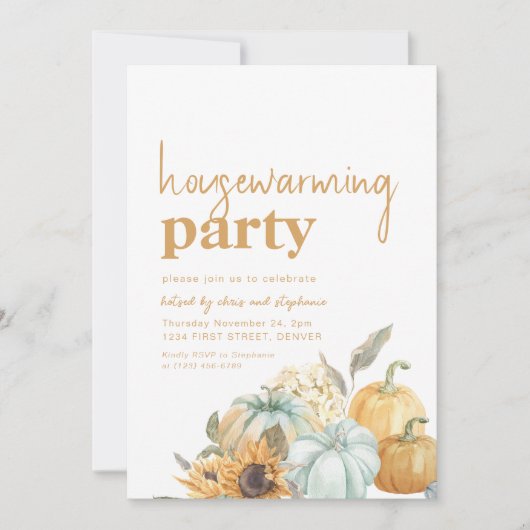 Boho Fall Herbstwärmung Party Einladung (Vorderseite)