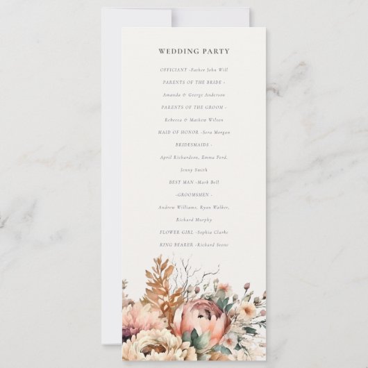 Boho Fall Herbstwochenfeier Einladung (Rückseite)