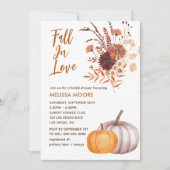 Boho Fall in der Liebe Rustikale Blume Brautparty Einladung (Vorderseite)