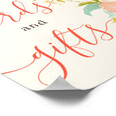 Boho Fall in Liebe Blumenkarten Geschenke Brautpar Poster (Ecke)