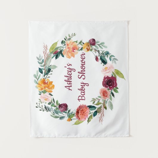 Boho Fall in Liebe Chic Herbst Babydusche Hintergr Wandteppich (Vorderseite)